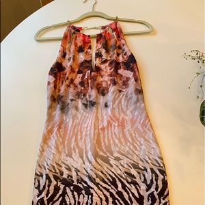 Flower and animal short dress